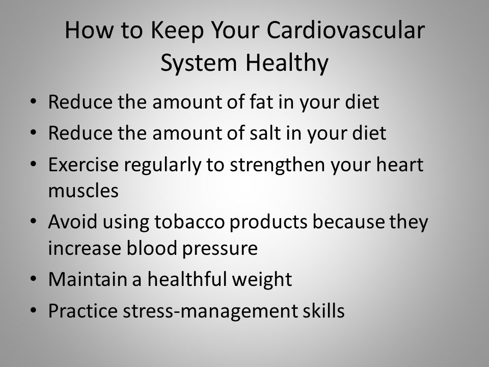 how to keep healthy cardiovascular system